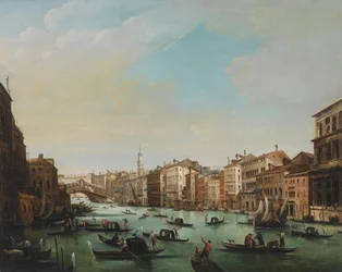 Venice, View from the Grand Canal with the Rialto Bridge